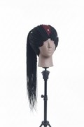 KESI – Cornrow Braided Wig Pferdeschwanz Schwarz & Bordeaux