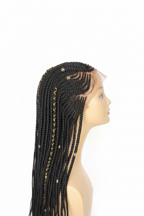 SADE Lace Frontal Braided Wig – Cornrow Perücke mit Baby Hair