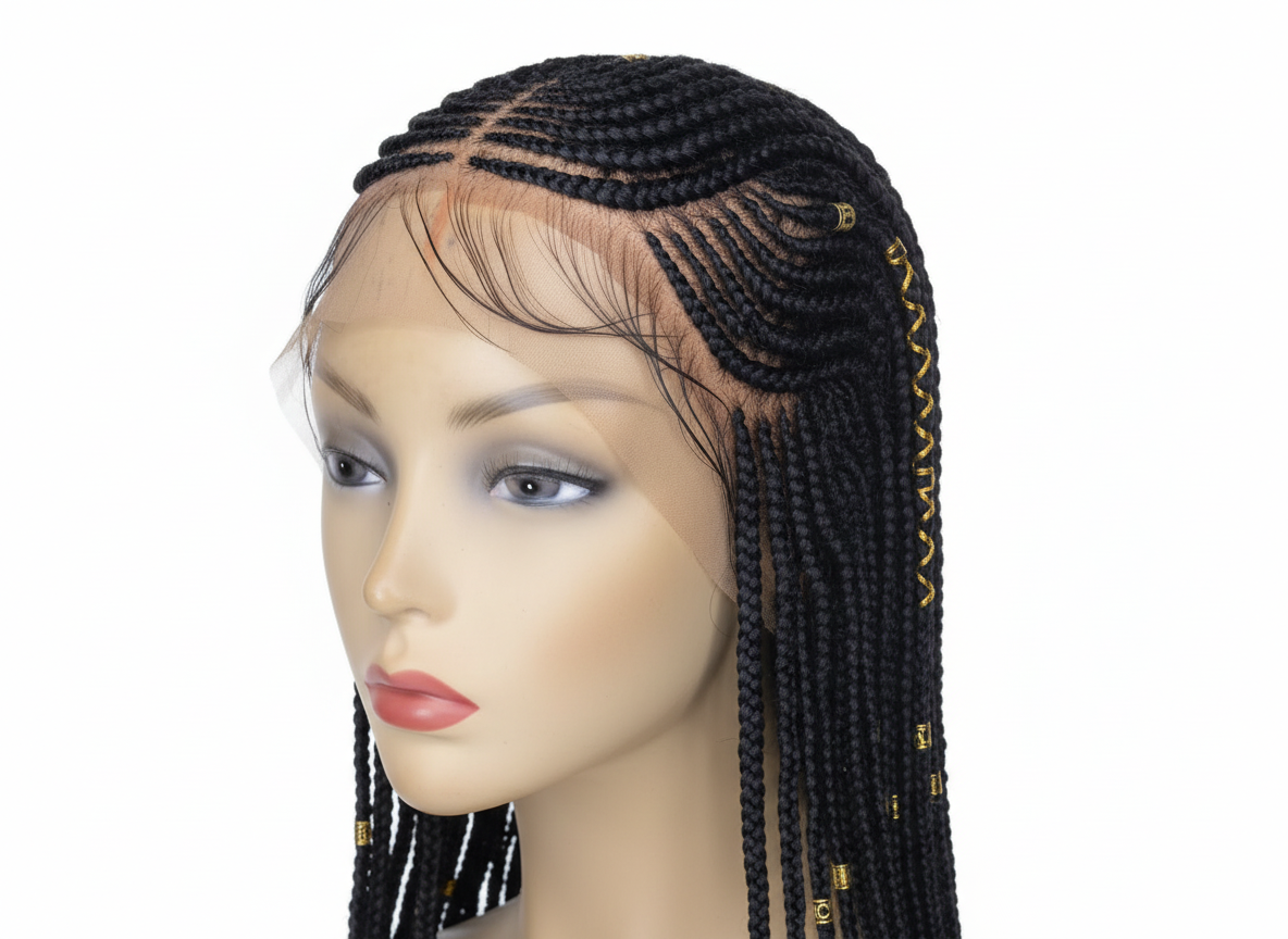 SADE Lace Frontal Braided Wig – Cornrow Perücke mit Baby Hair