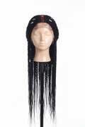 ZURI – Cornrow Braided Wig Schwarz & Bordeaux mit Accessoires
